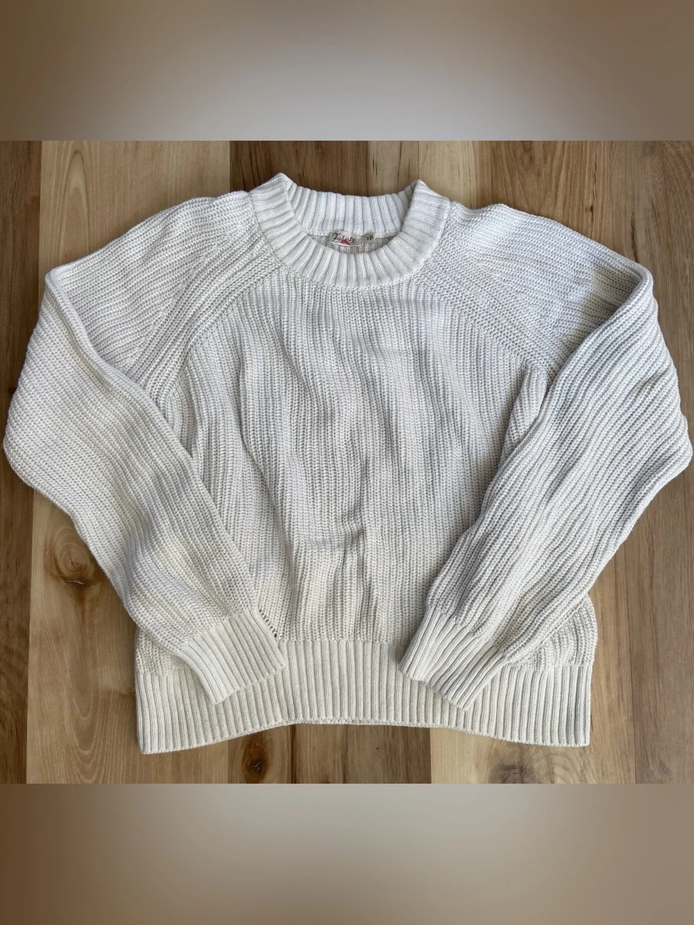 Faherty Cream Crewneck Chunky Knit Sweater